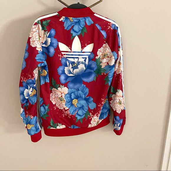 *SOLD* Adidas chitas farm track jacket red floral - Picture 10 of 16